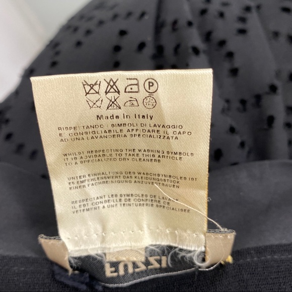 Fuzzi Italian Black Perforated Mid-length Skirt - Picture 6 of 7